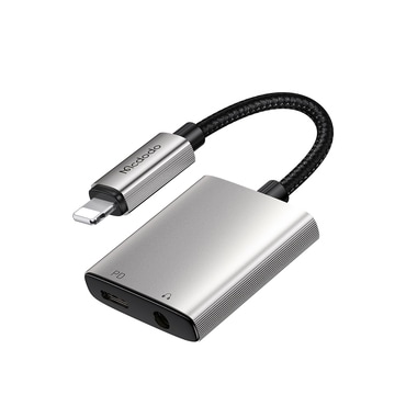 Lightning v AUX 3.5mm audio kabel Mcdodo "Wales Series CA-5540" - 5V/2A, 12.5cm - gray