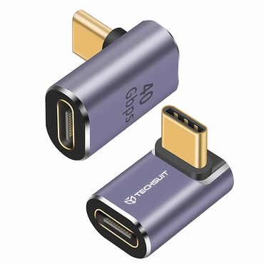 OTG adapter Techsuit "TitanCoreX A12" USB-C v USB-C  40Gbps, 3A, PD hitro polnjenje - siv
