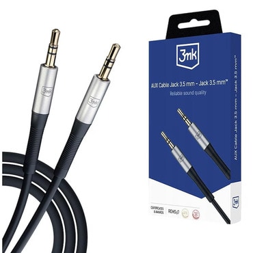 AUX 3.5mm v AUX 3.5mm audio kabel 3mk -  1m - black