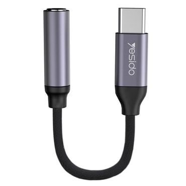 USB-C v AUX 3.5mm audio kabel Yesido "YAU19" - črn