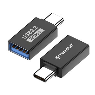 OTG adapter Techsuit "AluCoreX (A14)" USB-A v USB-C 10Gbps, aluminij - črn