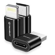 Komplet treh OTG adapterjev Techsuit "TriFlashX A19" 3v1 USB-C - 1x USB-A, 1x Micro-USB, 1x Lightning, 480Mbps - črn