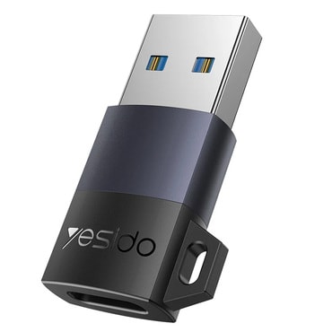 OTG adapter Yesido "GS34" USB-A v USB-C USB3.0, 18W, aluminijasta zlitina - siv