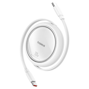 Polnilni in podatkovni 100W USB-C v USB-C kabel Baseus "Free2Draw Mini" - 480Mbps - 1m - moon white