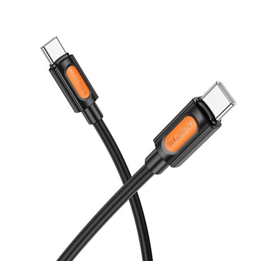 Polnilni in podatkovni 60W USB-C v USB-C kabel Borofone "Silicone Series BX114" - 3A - 1m - črn