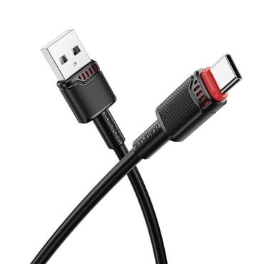 Polnilni in podatkovni USB-A v USB-C kabel Borofone "Beneficio BX110" - 3A - 1m - črn