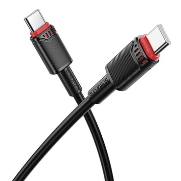 Polnilni in podatkovni 60W USB-C v USB-C kabel Borofone "Beneficio BX110" - 1m - črn