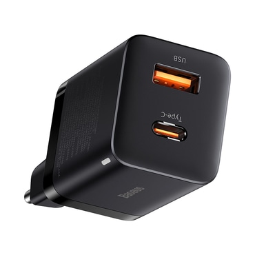 Stenski 30W polnilec Baseus "Super Si Pro" USB-C in USB-A - black