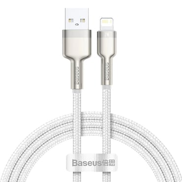 Polnilni in podatkovni USB-A v Lightning kabel Baseus "Cafule Series Metal" - 2.4A - 480Mbps - 1m - white