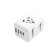 Potovalni adapter Techsuit "HHT203A" EU/UK/AUS/US, 2x USB-A + 2x USB-C, PD 20W - bel