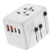 Potovalni adapter Techsuit "HHT904-W2" EU/UK/AUS/US, 2x USB + 2x USB-C, PD 20W - bel