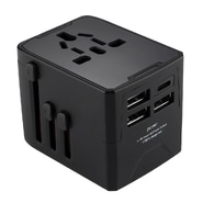 Potovalni adapter Techsuit "HHT520" EU/UK/AUS/US, 3x USB + 1x USB-C - črn
