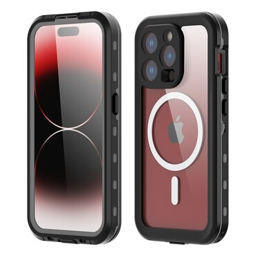 Vodoodporen ovitek ShellBox "WaterProof" za iPhone 15 Pro z IP68 za spuste do 1.5m globine - črn