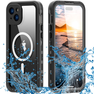 Vodoodporen ovitek ShellBox "WaterProof" za iPhone 15 Plus z IP68 za spuste do 1.5m globine - črn