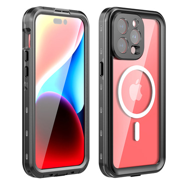 Vodoodporen ovitek ShellBox "WaterProof" za iPhone 15 Pro Max z IP68 za spuste do 1.5m globine - črn