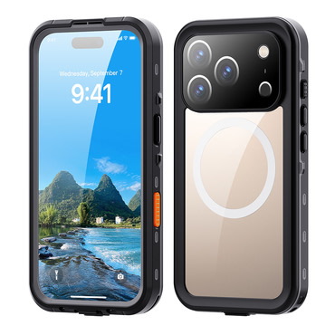 Vodoodporen ovitek ShellBox "WaterProof" za iPhone 17 Pro z IP68 za spuste do 1.5m globine - črn