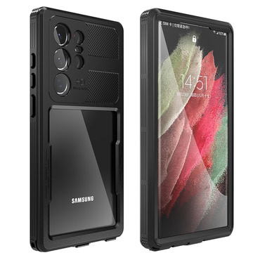 Vodoodporen ovitek ShellBox "WaterProof" za Samsung Galaxy S23 Ultra z IP68 za spuste do 1.5m globine - črn
