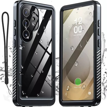 Vodoodporen ovitek ShellBox "WaterProof" za Samsung Galaxy S25 Ultra z IP68 za spuste do 1.5m globine - črn