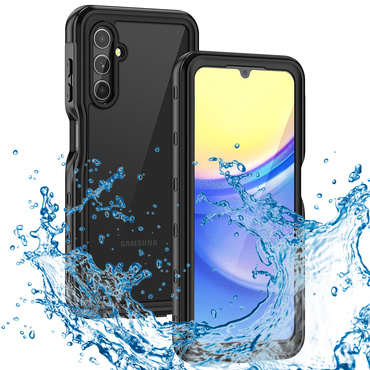 Vodoodporen ovitek ShellBox "WaterProof" za Samsung Galaxy A15 z IP68 za spuste do 1.5m globine - črn
