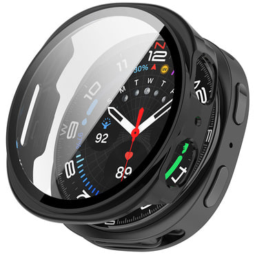Ovitek z zaščito zaslona Techsuit "Defense360 Pro" za Samsung Galaxy Watch8 (44mm) - črn