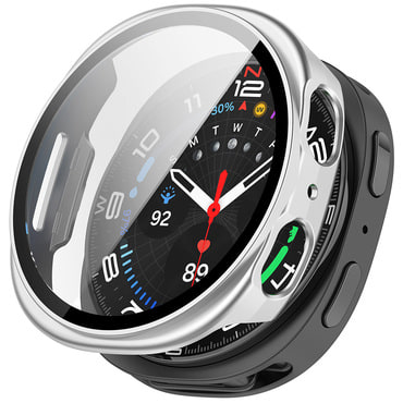 Ovitek z zaščito zaslona Techsuit "Defense360 Pro" za Samsung Galaxy Watch9 44mm / Watch8 (44mm) - srebrn