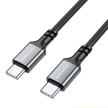 Polnilni in podatkovni 60W USB-C v USB-C kabel Borofone "BX83" - 3A - 1m - črn