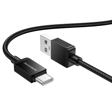 Polnilni in podatkovni USB-A v USB-C kabel Borofone "Placer Series BX120" - 3A - 1m - črn