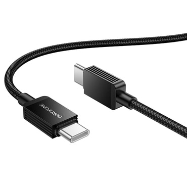 Polnilni in podatkovni 60W USB-C v USB-C kabel Borofone "Placer Series BX120" - 1m - črn