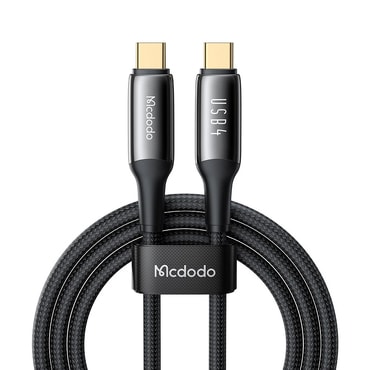 Polnilni in podatkovni 240W USB-C v USB-C kabel Mcdodo "CA-2990" - Thunderbolt 3 - 40Gb/s - 8K Ultra HD - 1.2m - black
