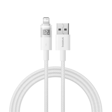 Polnilni in podatkovni USB-A v Lightning kabel Baseus "Data Cable Display 2" - 2.4A - 1m - moon white
