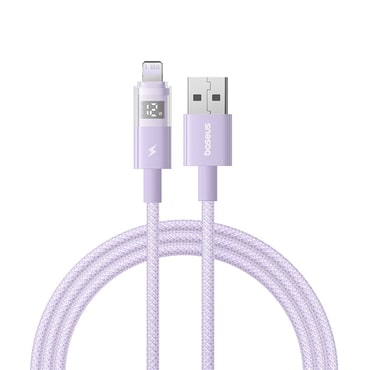 Polnilni in podatkovni USB-A v Lightning kabel Baseus "Data Cable Display 2" - 2.4A - 2m - nebula purple