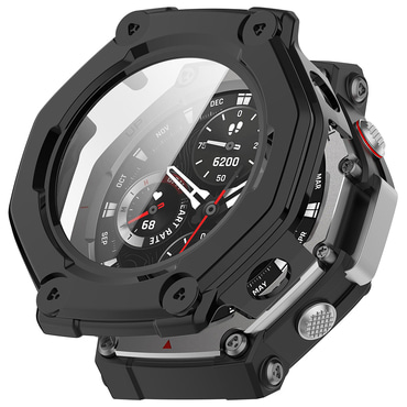 Ovitek z zaščito zaslona Techsuit "Defense360 Pro" za Amazfit T Rex 3 - črn