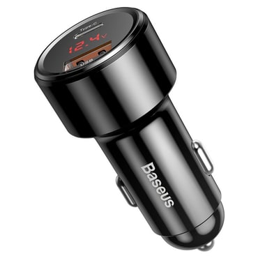 Avtomobilski 45W polnilec Baseus "Magic Series" z LED prikazovalnikom - black