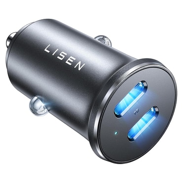 Avtomobilski 90W polnilec Lisen "YL0223080007" 2x USB-C - black