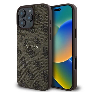 Ovitek Guess "4G Ring Classic Logo MagSafe" za iPhone 16 Pro Max - brown