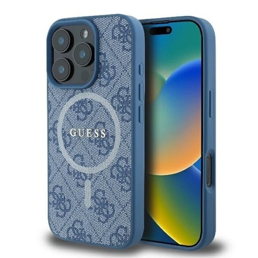 Ovitek Guess "4G Ring Classic Logo MagSafe" za iPhone 16 Pro - blue