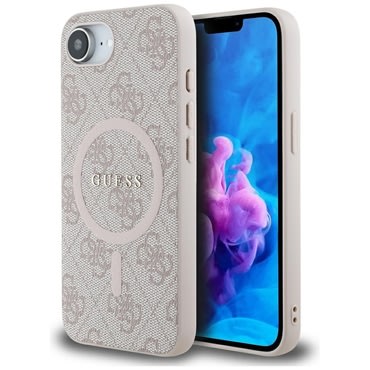 Ovitek Guess "4G Ring Classic Logo MagSafe" za iPhone 16e / iPhone 17e - pink