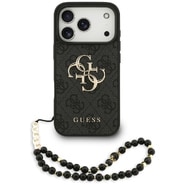 Ovitek Guess "Hardcase 4G Classic Logo with Strap" za iPhone 17 Pro - black