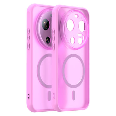 Hibridni ovitek "HaloFrost II MagSafe" za Xiaomi 17 Ultra - pink