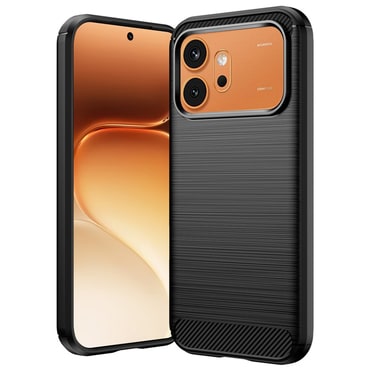 TPU gel ovitek "Brushed Carbon" za Honor 600 / 600 Pro - črn