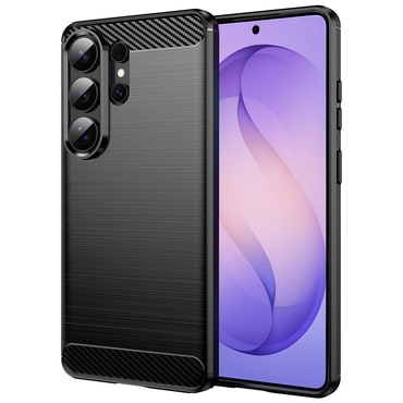 TPU gel ovitek "Brushed Carbon" za Samsung Galaxy S26 Ultra - črn