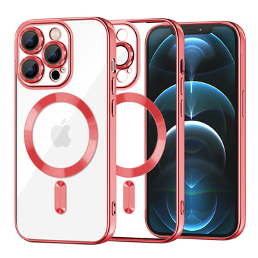Ovitek Techsuit "Luxury Crystal MagSafe" za iPhone 12 Pro Max - rdeč