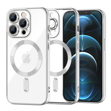 Ovitek Techsuit "Luxury Crystal MagSafe" za iPhone 12 Pro Max - srebrn