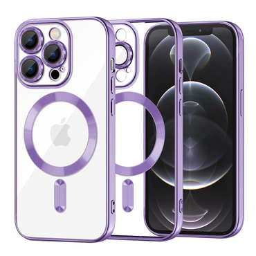 Ovitek Techsuit "Luxury Crystal MagSafe" za iPhone 12 Pro - vijoličen
