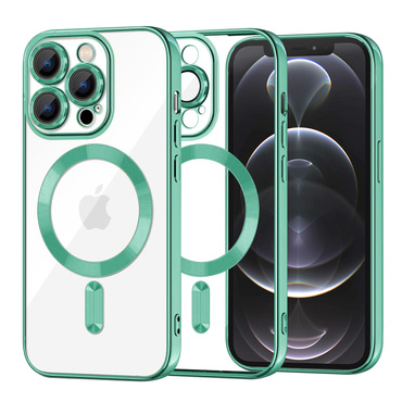 Ovitek Techsuit "Luxury Crystal MagSafe" za iPhone 12 Pro - svetlo zelen