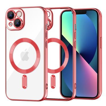 Ovitek Techsuit "Luxury Crystal MagSafe" za iPhone 13 - rdeč