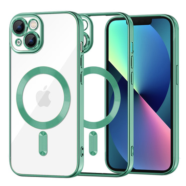 Ovitek Techsuit "Luxury Crystal MagSafe" za iPhone 13 - svetlo zelen