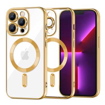 Ovitek Techsuit "Luxury Crystal MagSafe" za iPhone 13 Pro - zlat