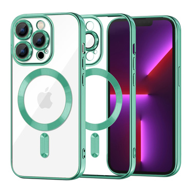 Ovitek Techsuit "Luxury Crystal MagSafe" za iPhone 13 Pro - svetlo zelen