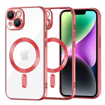 Ovitek Techsuit "Luxury Crystal MagSafe" za iPhone 14 - rdeč